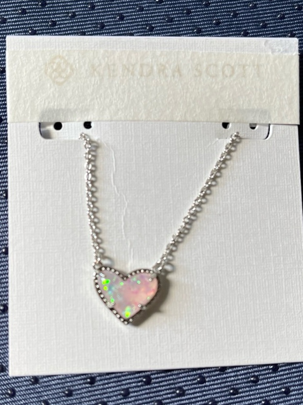 Kendra Scott Pink Opal Heart Pendant Necklace